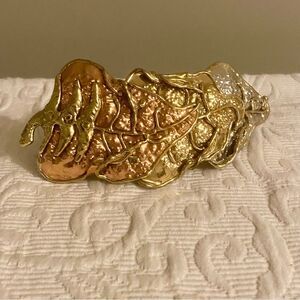 Tri color Jalapeño Cooper/Brass/Silver Tone Big Belt Buckle Women's